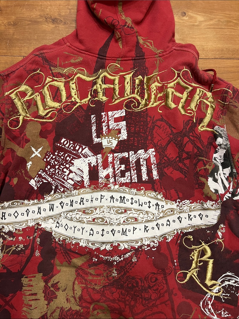 Y2K Rocawear Reversible Full Zip Face Hoodie